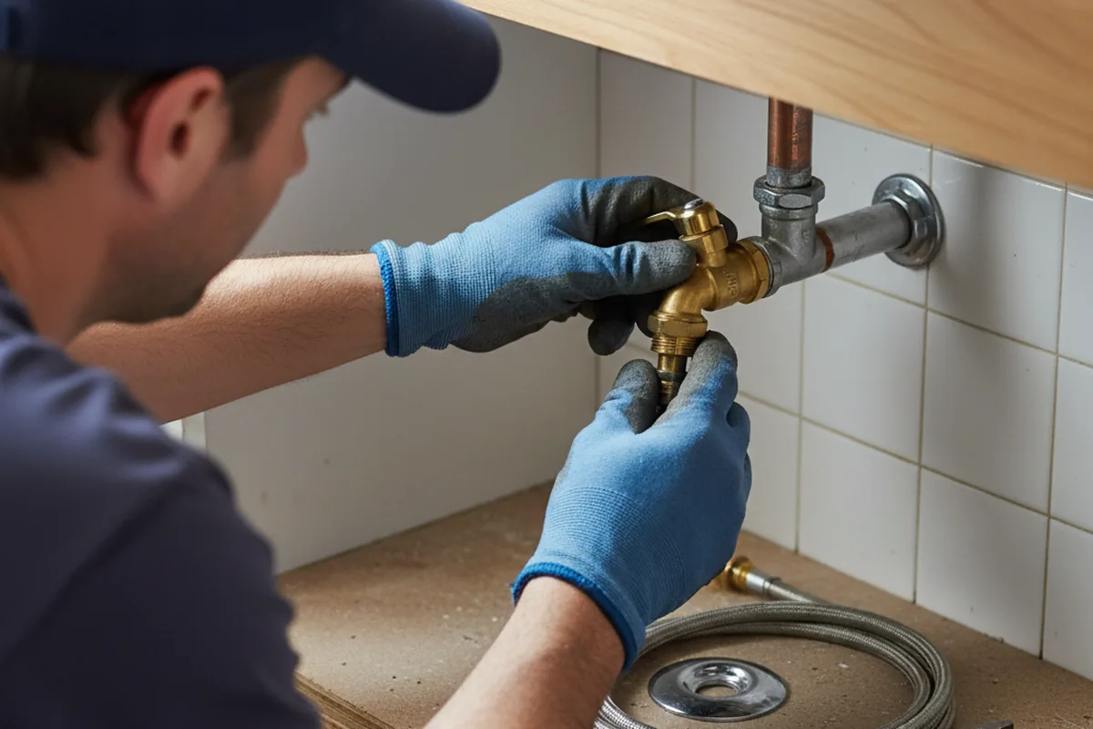 Shutoff valve and fitting work during Emergency Plumbing in Shannock